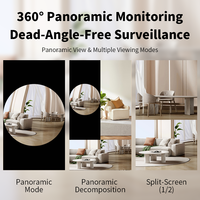 Caméra Ampoule V380pro 3MP E27, Objectif Panoramique 1.44mm, Angle de Vision 170 Degrés, Audio Bidirectionnel, Détection de Mouvement Cloud, Sans Fil Intérieur