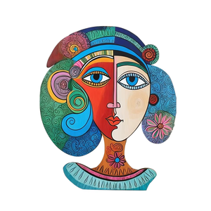 Großhandel kunden spezifische Harz Wandbild abstrakte Mädchen Gesicht Design Wandbehang Wohnzimmer lebensgroße Statue Skulptur Kunst Modell Handwerk - Product Image 5