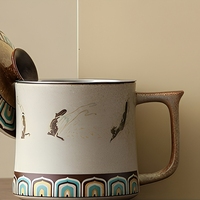 Tasse en céramique créative Dunhuang avec couvercle et filtre, tasse à thé de bureau haut de gamme, tasse à séparation thé et eau