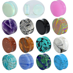 حار بيع العقيق الفيروز الطبيعي العضوي حجر المقابس اللحم الأنفاق مقاييس 6-25 مللي متر الأذن المتوسع نقالات حجر الأذن المقابس - Product Image 2