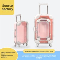 Boîte d'emballage personnalisée en forme de mini valise pour cils en vison véritable, boîte à cils en plastique pour le rangement de cosmétiques