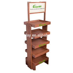 Exhibidores de Piso de Madera Resistentes de 5 Niveles y Doble Cara, Estante de Almacenamiento para Supermercado - Product Image 2