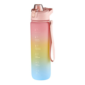 2022 sport drinking bottles plastic water bottle portable unique water bottles motivational bpa free