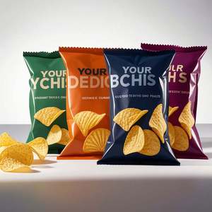 Custom Flat <b>Bag</b> Packaging for Dry Food Snacks and Pet Food Plastic Aluminium Foil for Crispy Fries and <b>Potato</b> Chips - Product Image 3