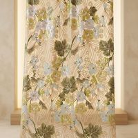 Tissu brodé de paillettes florales colorées à motif de feuilles végétales pastorales, léger, pour robe de demoiselle d'honneur et sac décontracté