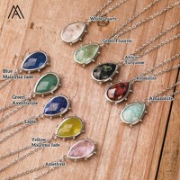 Collier chaîne en argent Style Boho pendentif en cristal de larme pour les mariages, les fêtes, les bijoux de mode pour femmes, conception de chakra