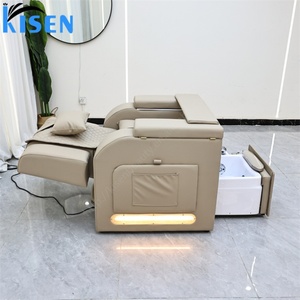 Kisen Unique Design Salon Furniture Pedicure Spa Chair Luxury Electric Massage Reclining Modern Foot Care <b>Bath</b> Chair with <b>Lights</b> - Product Image 6