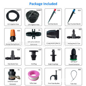 Kit d'irrigation goutte à goutte et système de pulvérisation 226 pieds 40 têtes PVC noir pour l'arrosage automatique des fleurs de jardin - Product Image 3