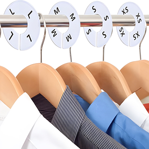 Etiquetas colgantes de plástico de color, divisores de estante de ropa, etiquetas redondas para armario, separador de suspensión reutilizable - Product Image 2