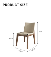 Chaise de salle à manger moderne de style français en bois de frêne massif blanc, dossier en fer, non pliable, pour salon, restaurant, usage commercial