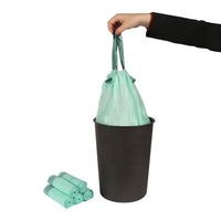 Rouleau de sacs poubelles biodégradables épais et très économiques, thermoscellables avec cordon de serrage, en PLA/PBAT, pour dortoirs étudiants