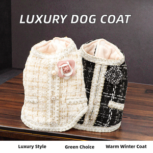 Eco-Friendly Luxurious North European Style Bowknot Princess Cotton Small <b>Dog</b> Winter Coat Wholesale Pet Clothing Print - Product Image 2