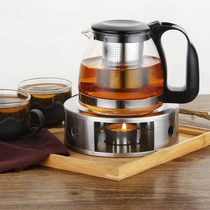 Circular Stainless Steel Herb <strong>Tea</strong> Coffee <strong>Food</strong> Pot <strong>Light</strong> <strong>Warmer</strong> - Product Image 4