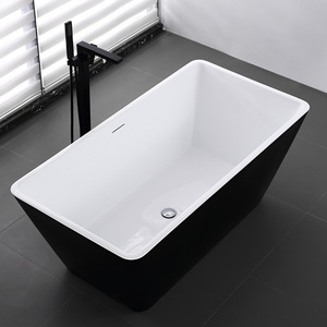 CUPC certifié FREE STAND BAIGNOIRE acrylique FRP renforcé noir empilé acrylique autoportant baignoire portable - Product Image 1