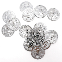 Vente en gros de 100 pièces de monnaie de pirate, 50 pièces d'or en plastique, trésor de jeu, jeton d'argent