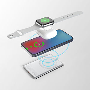 Banque d'alimentation magnétique sans fil super ultra mince 5000mAh pour écouteurs de montre de téléphone Chargeur de <span class=keywords><strong>batterie</strong></span> de banque d'alimentation 3-en-1 pour téléphone portable - Product Image 3