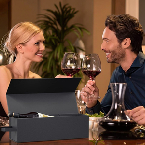 Sang trọng màu đen rượu vang nến Quà Tặng trình bày hộp bóng UV lớp phủ cán giấy tráng thư mục cho đám cưới sinh nhật bên - Product Image 5