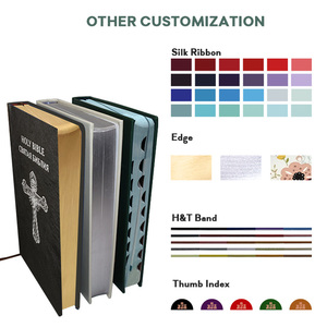 Impresión de Biblias Personalizadas al por Mayor, <span class=keywords><strong>Biblia</strong></span> Sagrada con Tapa Dura de Cuero PU, Estampado en Relieve, Borde Dorado, Suministro de Fábrica - Product Image 4