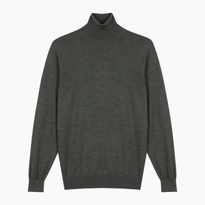 Autumn Winter OEM Custom 100% Cotton <strong>Men's</strong> Basic Style <strong>Turtleneck</strong> Plain Knit Pullover Sweater Long Sleeve <strong>Jumpers</strong> for <strong>Men</strong> - Product Image 2