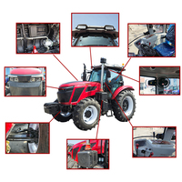 Traktor roda 4WD kompak dengan pemuat dan Backhoe digunakan untuk pertanian Mini untuk pertanian