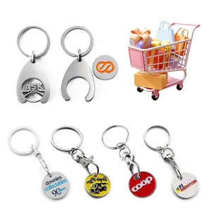 Schlüssel bund Hersteller Custom Shopping Cart Token Münz halter Trolly Insert Schlüssel bund Schlüssel halter mit Art Design