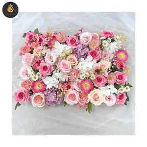 ev18 J4 מלאכותי ורוד ורד קיר פרחים 10 סוגים של פרחים שילוב התאמה אישית עיצוב חדש קישוט חתונה