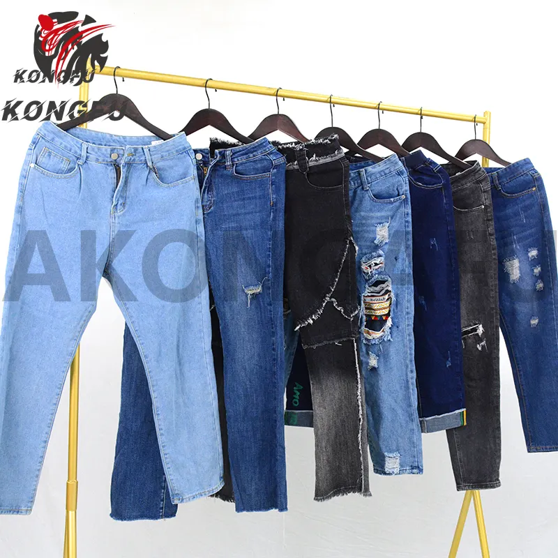 Akongfu Groothandel Dames Jeans Gestapelde Jeans Mujer Speciale Uitverkoopprijs Tweedehands Gebruikte Jeans Balen In Korea