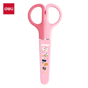 Tijeras de acero inoxidable Deli 6021A, tamaño pequeño, protección de seguridad para estudiantes y niños, suministros para manualidades - Product Image 1