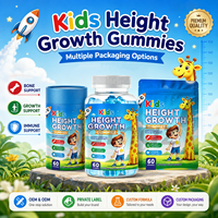 Gummies pour la croissance des enfants, calcium, vitamine D3, K2, zinc, soutien au développement osseux, marque privée, formule personnalisée OEM, 60 unités