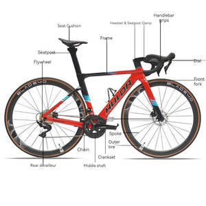 Bicicleta de Carretera de Fibra de Carbono <span class=keywords><strong>VICTORIA</strong></span> con Doble Freno de Disco, Cableado Interno Completo, 22 Velocidades, Bicicleta Aerodinámica para el Tour de <span class=keywords><strong>Francia</strong></span>, Rígida - Product Image 6