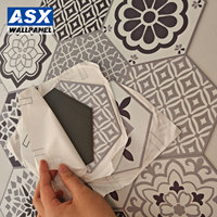 Papier peint hexagonal, décoration de restaurant, carreaux de sol et de mur, matériaux flexibles, autocollants muraux auto-adhésifs pour salle de bain, LVT