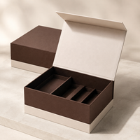 Boîte cadeau rigide personnalisée à couvercle articulé avec insert en papier imprimé pour parfums, thé et coffrets cadeaux d'affaires