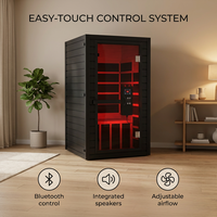 Sauna intérieur moderne et traditionnel en bois de pruche avec lumière LED rouge pour sauna sec, à vendre