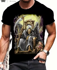 Horror Skull <strong>t</strong> <strong>Shirt</strong> <strong>3D</strong> Print Vintage O-Neck Short Sleeve Fashion <strong>Designer</strong> Clothes Men's Summer Street Clothing <strong>t</strong> <strong>Shirt</strong> for Men - Product Image 3