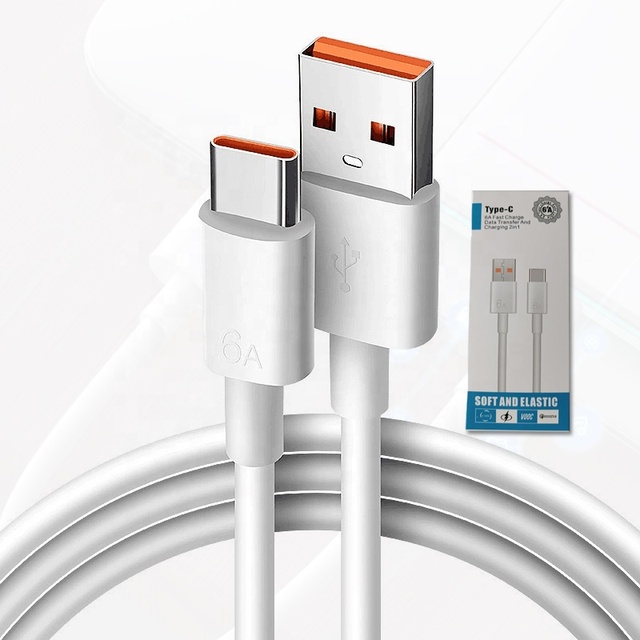 Factory Direct Sale OEM 66W 120W 1M 6A USB a to USB C Super Fast Charging Cord Type C Type-C 3.0 3.1 Data Cable for Mobile Phone