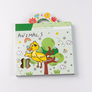 Set di Adesivi e Stencil con Libro da Colorare, Modelli Personalizzati, Giocattolo Divertente per Bambini per Creazioni Manuali - Product Image 1