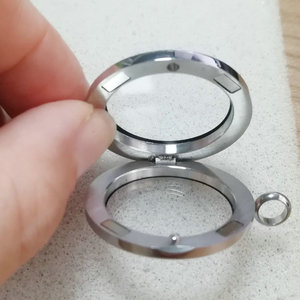 זהב עגול DIY קסם שרשרת תליוני פתיח נירוסטה הזכוכית צף תליון תליון - Product Image 2