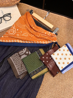 Foulard carré multifonctionnel en coton à motifs patchwork, cachemire et pois, accessoire pour cheveux et cou, idéal pour les séances photo, les sorties et les boutiques de desserts, personnalisable