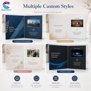 Superlieur – Lecteur de brochure <span class=keywords><strong>vidéo</strong></span> numérique personnalisé à couverture rigide avec écran LCD 7 pouces, carte de vœux publicitaire pour le marketing et la publicité - Product Image 4