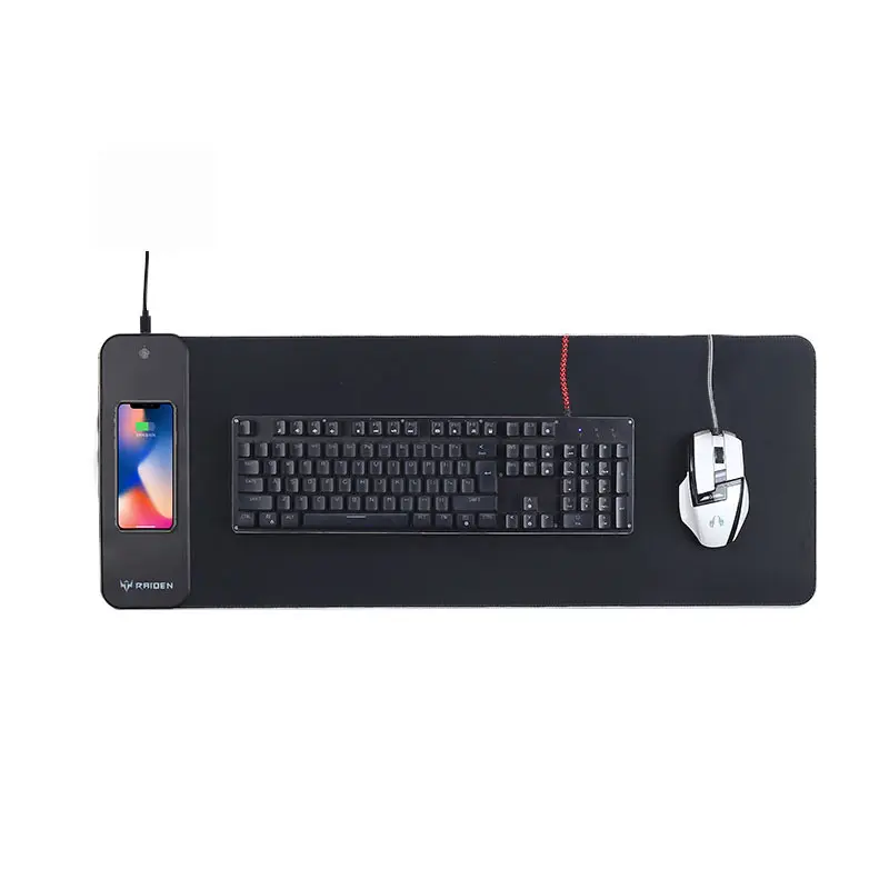 Tappetino per Mouse da gioco personalizza Logo caricabatterie Wireless Rgb da gioco più grande da 15w con tappetino per Mouse