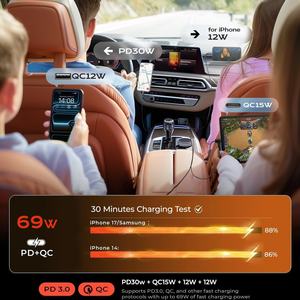 Chargeur de voiture rétractable LISEN 69W USB-C pour <span class=keywords><strong>iPhone</strong></span> 17 16 15 Pro Max Air – Adaptateur universel de charge rapide pour voiture et mobile - Product Image 4