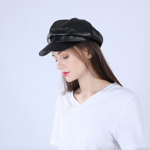 Sombrero Octogonal para <span class=keywords><strong>Mujer</strong></span>, Otoño e <span class=keywords><strong>Invierno</strong></span>, Estilo Británico Retro, Sombrero de Pato, Moda, Boina de PU, <span class=keywords><strong>Amazon</strong></span> - Product Image 2