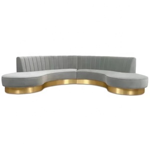 Tessuto moderno divano in velluto a forma di luna oro SteelHalf Moon soggiorno per il tempo libero divano divano per l'ufficio e la hall dell'hotel soggiorno - Product Image 6
