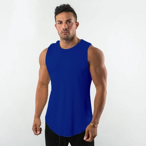 Débardeur de sport ajusté pour homme, couleur unie, sans manches, en coton, pour la course et l'entraînement en salle de sport, respirant et à séchage rapide pour l'été - Product Image 3