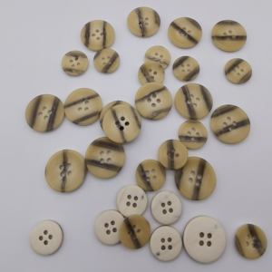 Eco-Friendly 4-Hole Polished Resin Horn Flatback Buttons Sustainable Patterned Design Washable Garment <b>Accessories</b> - Product Image 3