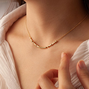 Collana e Braccialetto con Codice Morse Personalizzato, <span class=keywords><strong>Gioielli</strong></span> con Messaggio Nascosto per <span class=keywords><strong>San</strong></span> <span class=keywords><strong>Valentino</strong></span>, Dropshipping - Product Image 5