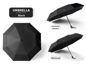 <span class=keywords><strong>Parapluie</strong></span> pliant classique entièrement automatique anti-UV avec tube en fer, baleines en fibre de verre de 96 cm, cadeaux d'affaires, impression de logo, ouverture automatique - Product Image 2