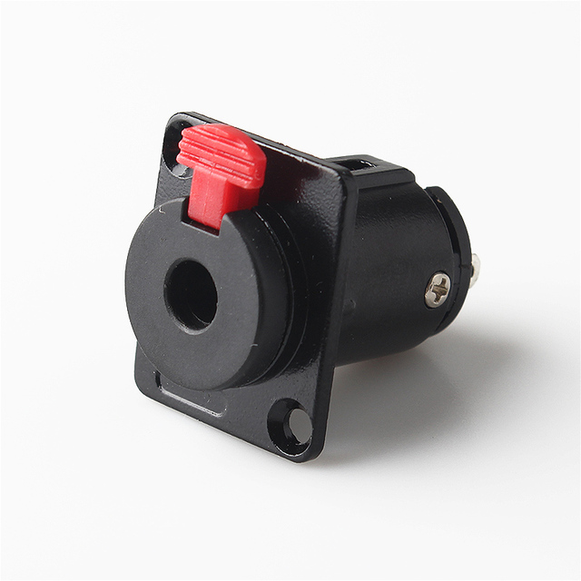 Professional D Type Aluminum Speaker Audio Jack 6.35mm Connector Pop up Female Socket Panel Mount Black Silver