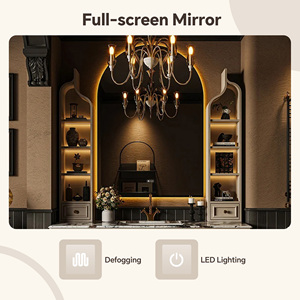 Meuble-lavabo double vasque 36-92 pouces, meuble-lavabo moderne minimaliste sur pied avec miroir de rangement et miroir intelligent - Product Image 2