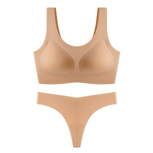 Set Reggiseno <span class=keywords><strong>e</strong></span> Perizoma Personalizzato OEM, 2 Pezzi, Senza Cuciture, Morbido, Senza Ferretto, Invisibile, Lingerie per Donna, Regalo Quotidiano per <span class=keywords><strong>Lei</strong></span> - Product Image 5